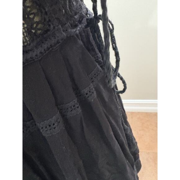 Free People Women's Halter Emily Lace-Bodice Mini Dress Black Medium - Picture 5 of 11